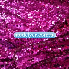 Ткань Пайеточная круглая средняя (малина)